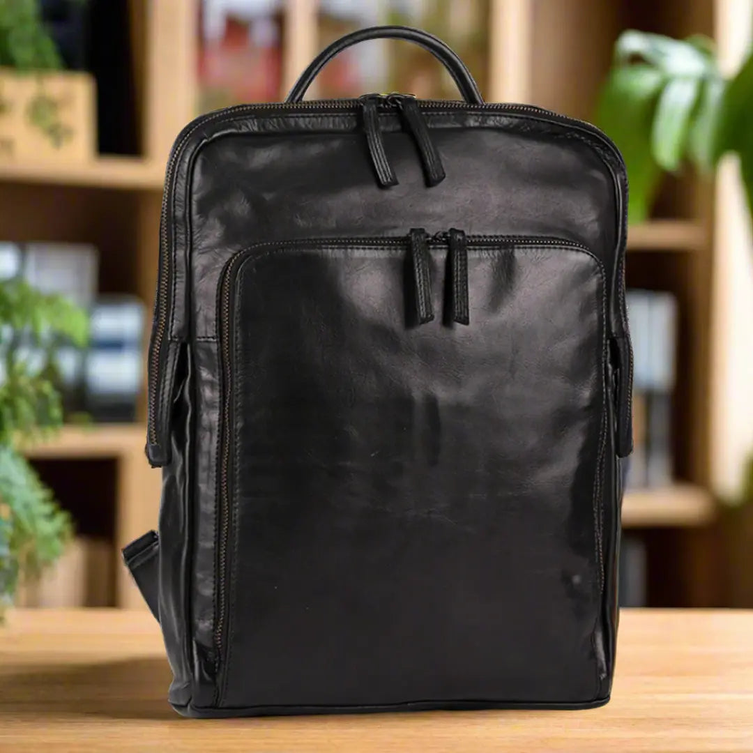 MET Two Strap Adjustable Leather Backpack - Velora Luxury Fashion