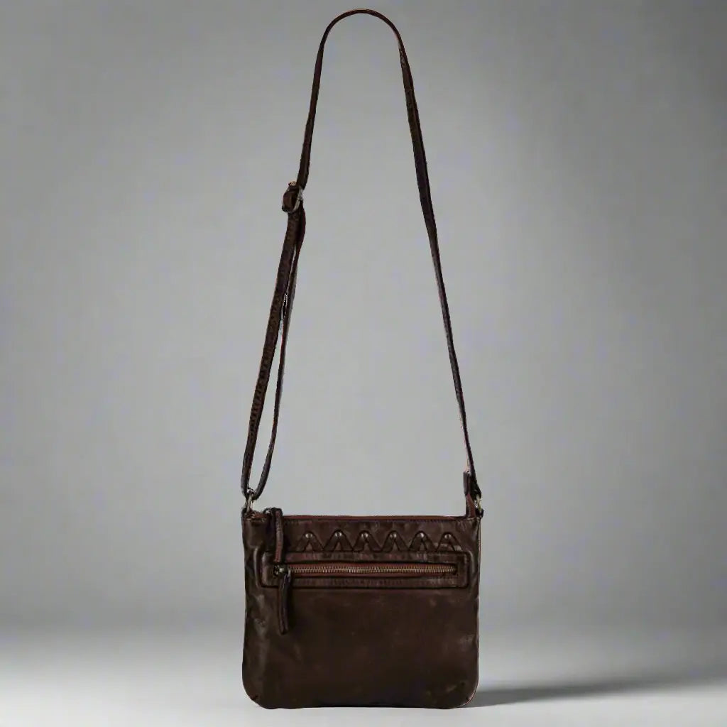 MET V Stitch Crossbody Leather Bag - Velora Luxury Fashion