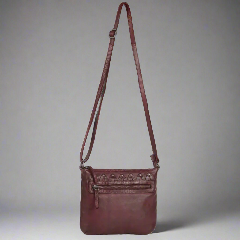 MET V Stitch Crossbody Leather Bag - Velora Luxury Fashion