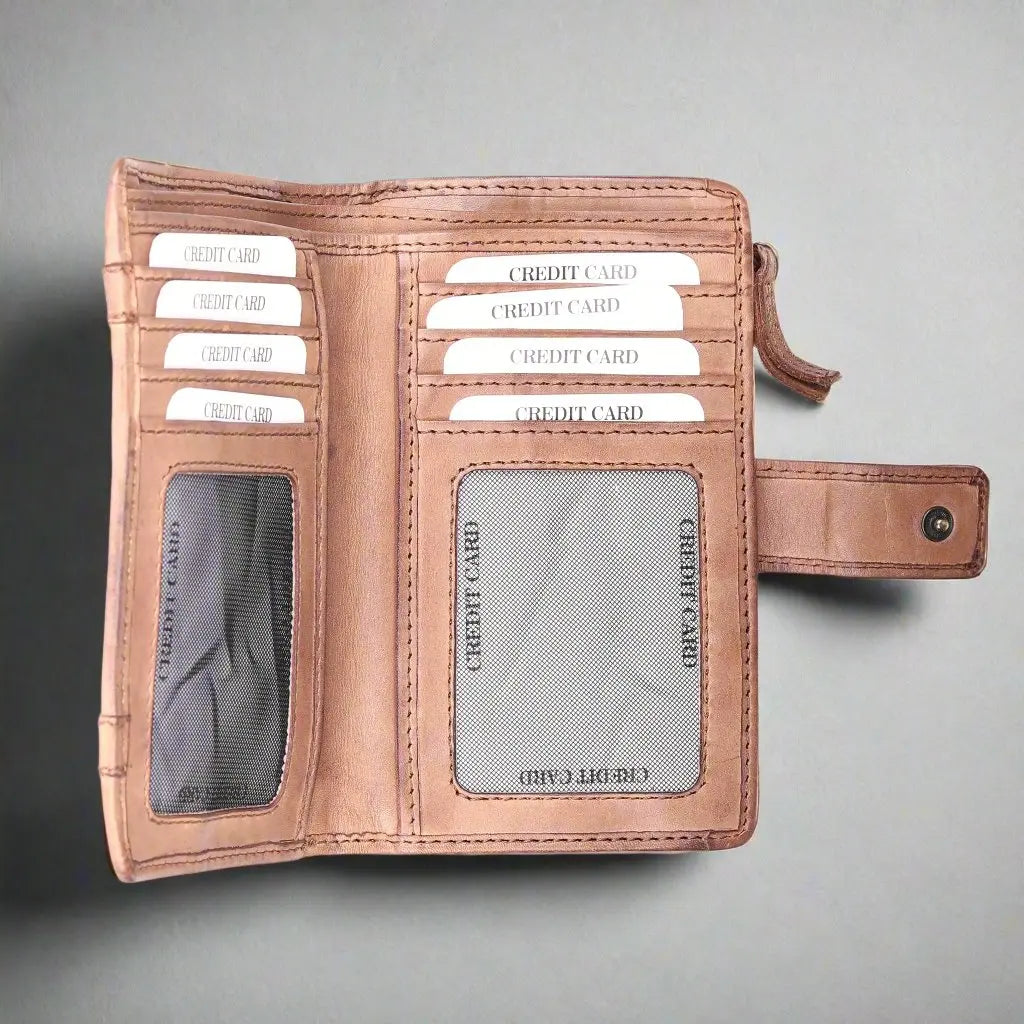 MET Women's Leather Credit Card Wallet - Velora Luxury Fashion