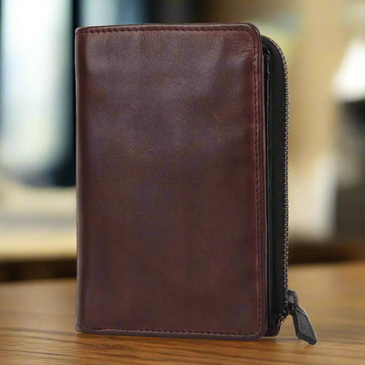 MET Women's Two Tone Zip Around Leather Wallet Boutique of Leathers/Open Road