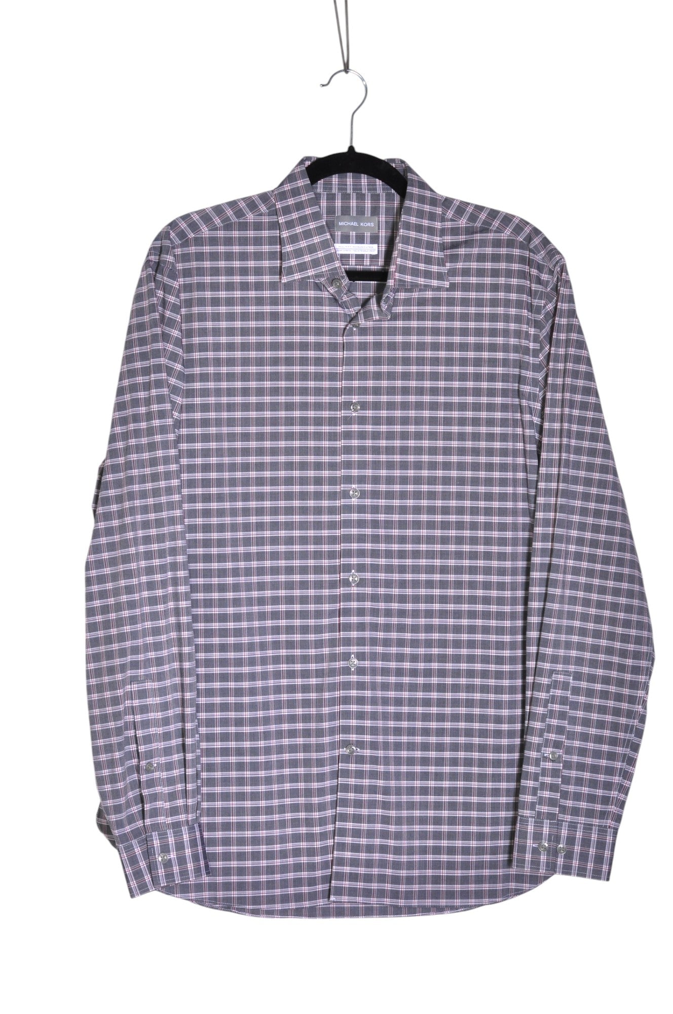 MICHAEL KORS Men Button Down Tops Regular fit in Gray - L - Velora Luxury Fashion