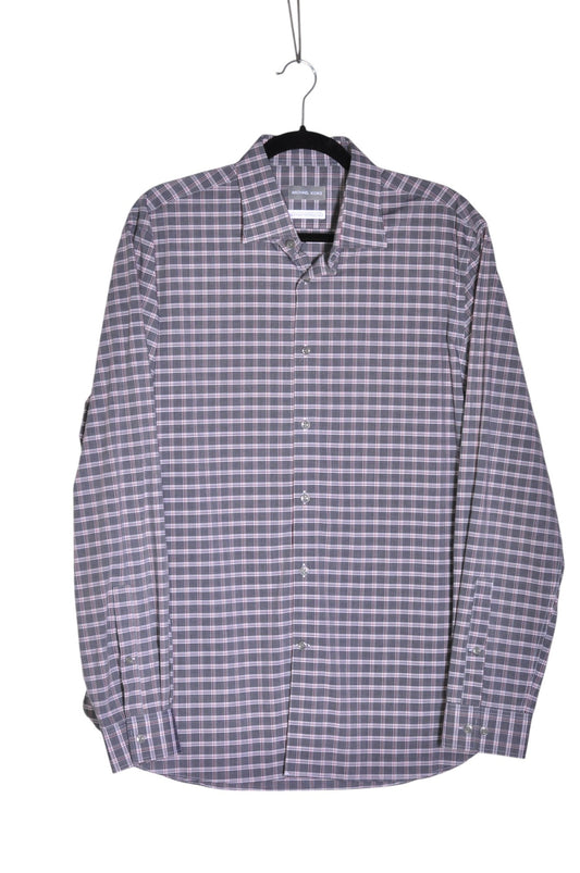 MICHAEL KORS Men Button Down Tops Regular fit in Gray - L - Velora Luxury Fashion