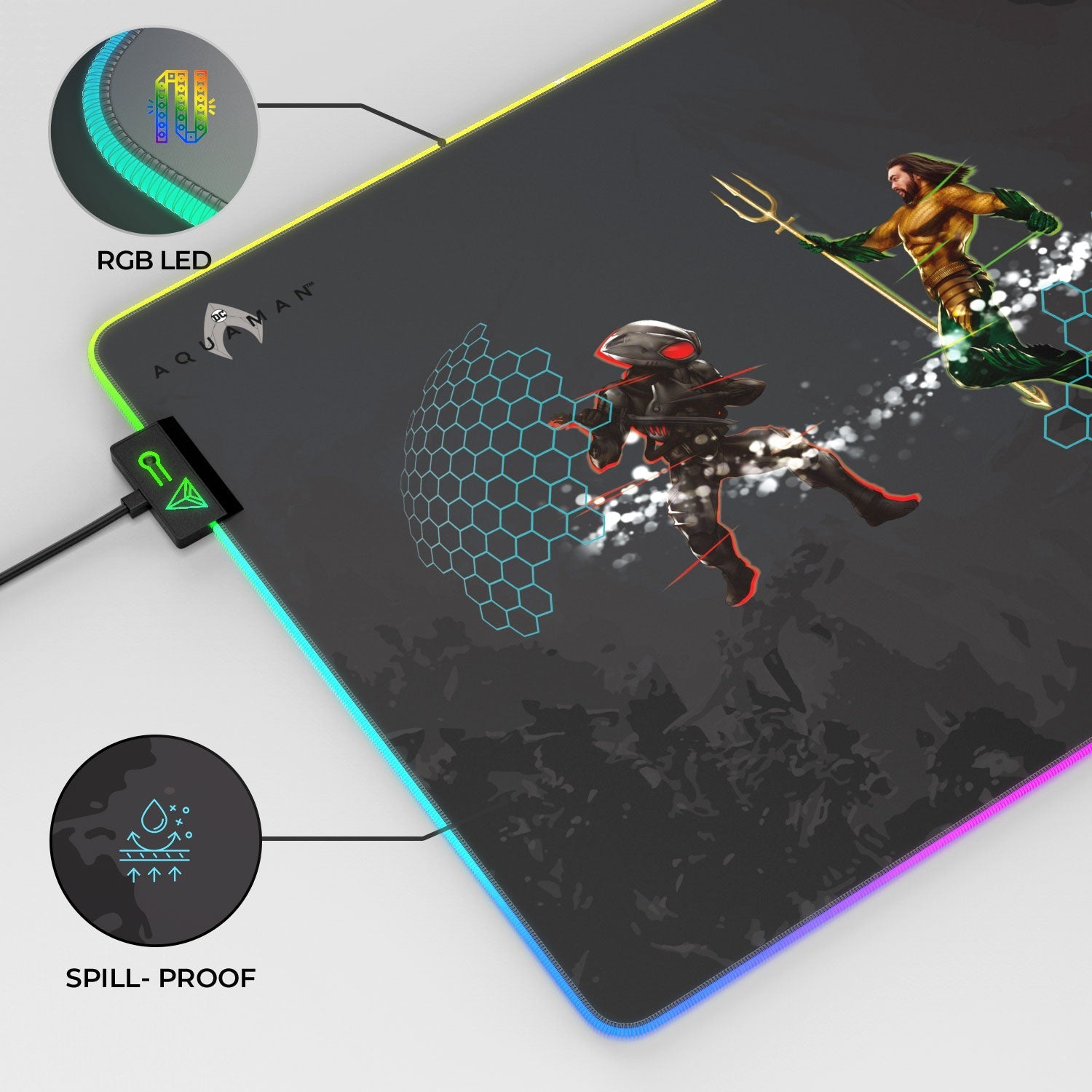 Aquaman Vs. Black Manta Gaming Mouse Pad - Velora