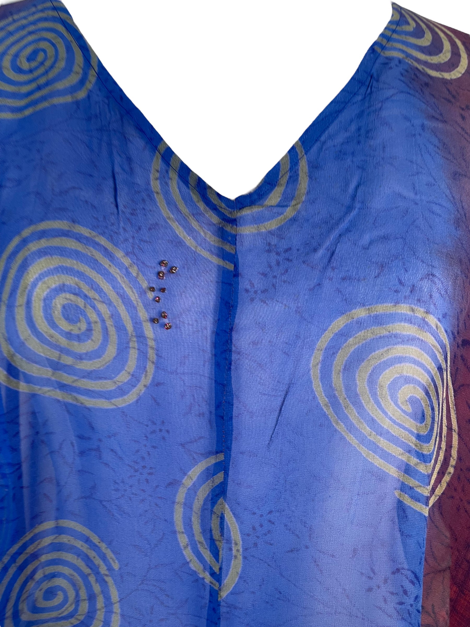 PRG6507 Sheer Avatar Pure Silk Waterfall Top - Velora