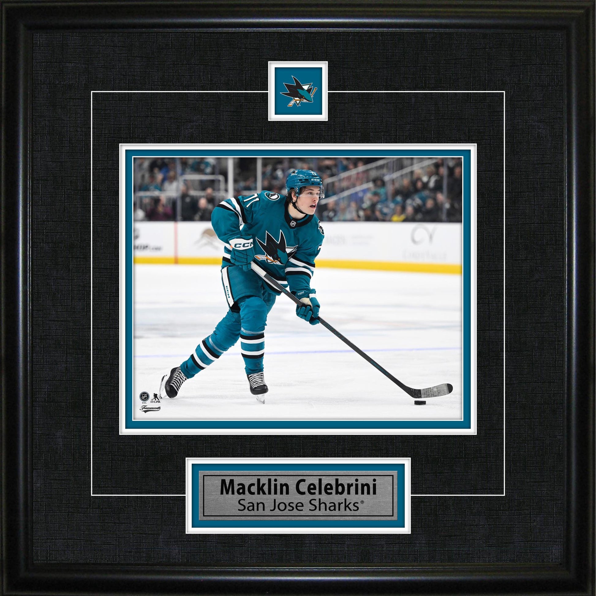 Macklin Celebrini Framed Pin & Plate San Jose Sharks - Velora Luxury Fashion