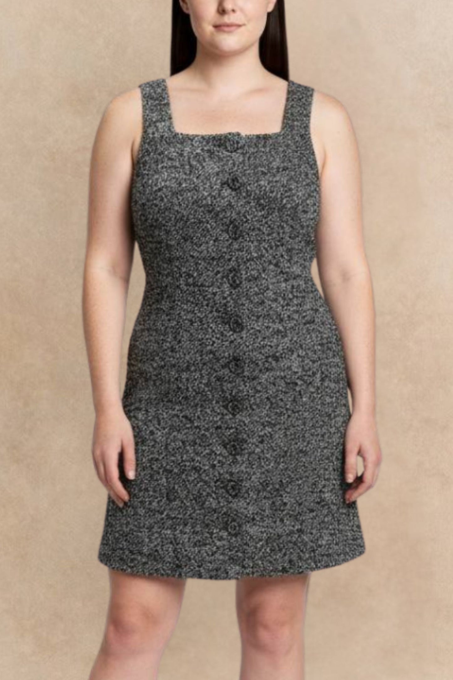 Madelaine Grey Tweed Apron Dress - Velora Luxury Fashion