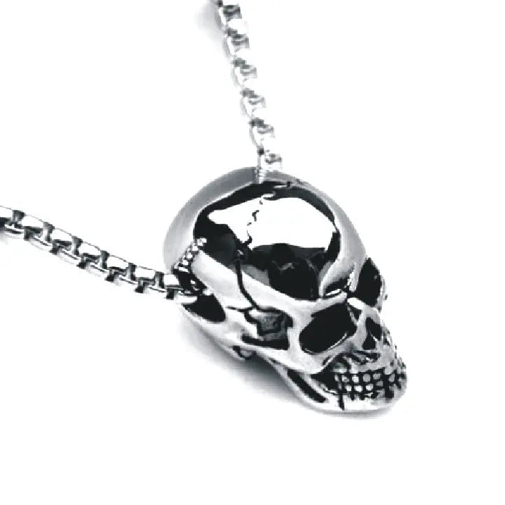 Male titanium steel skull necklace - Velora