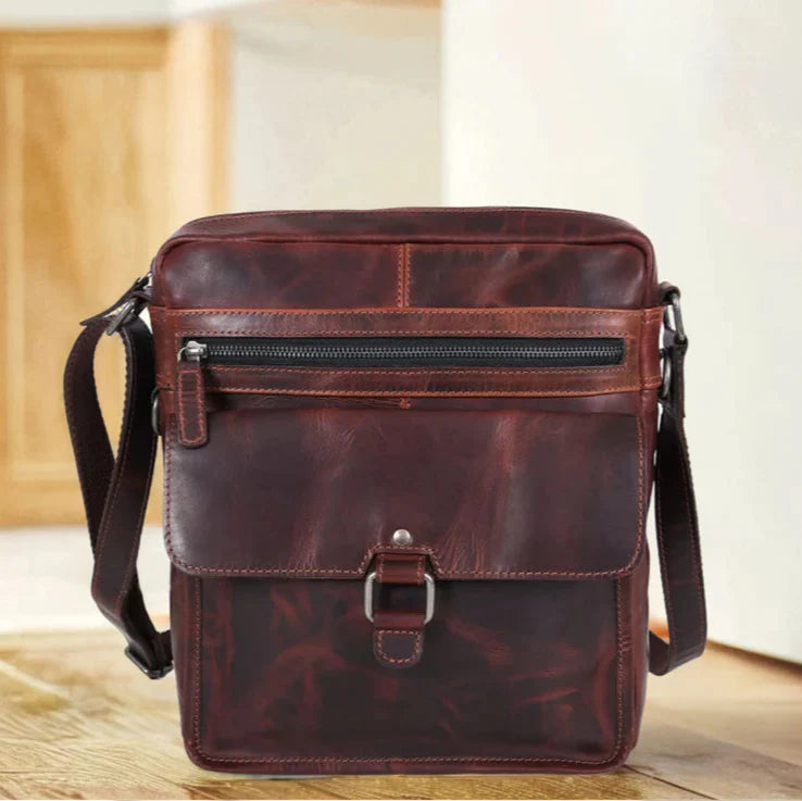 Manhattan Leather Satchel | Buffalo Leather Crossbody Bag for Men & Women - Velora Luxury Fashion