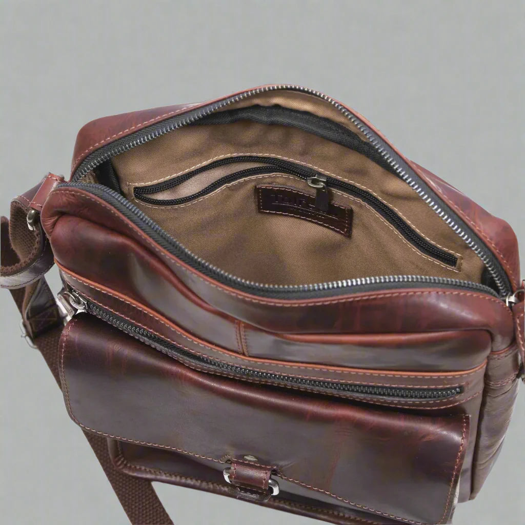 Manhattan Leather Satchel | Buffalo Leather Crossbody Bag for Men & Women - Velora Luxury Fashion