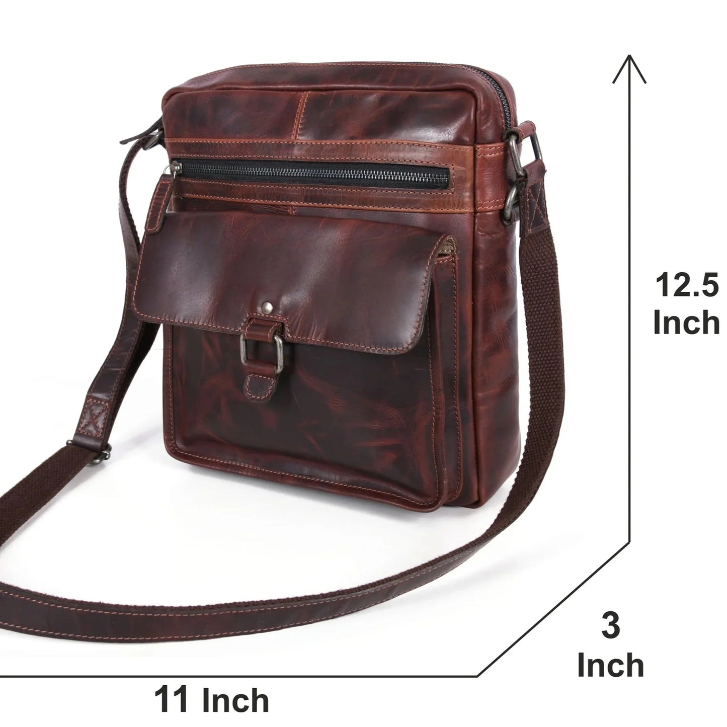 Manhattan Leather Satchel | Buffalo Leather Crossbody Bag for Men & Women - Velora Luxury Fashion