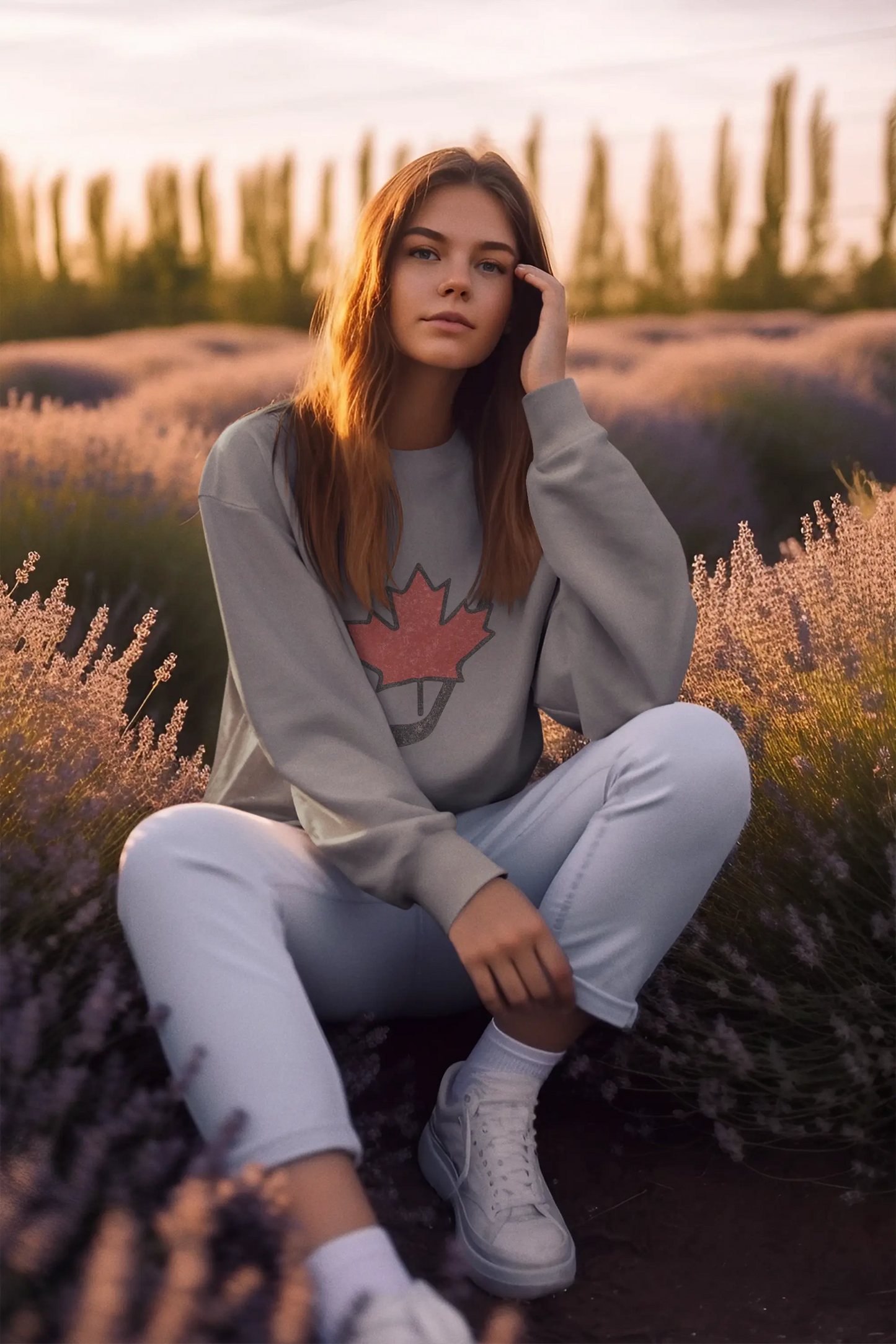 Maple Stick Youth Crewneck Sweatshirt – Maple Leaf Pride - Velora Luxury Fashion
