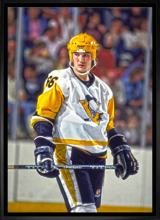 Mario Lemieux Pittsburgh Penguins Framed 20x29 Stare Canvas - Velora Luxury Fashion