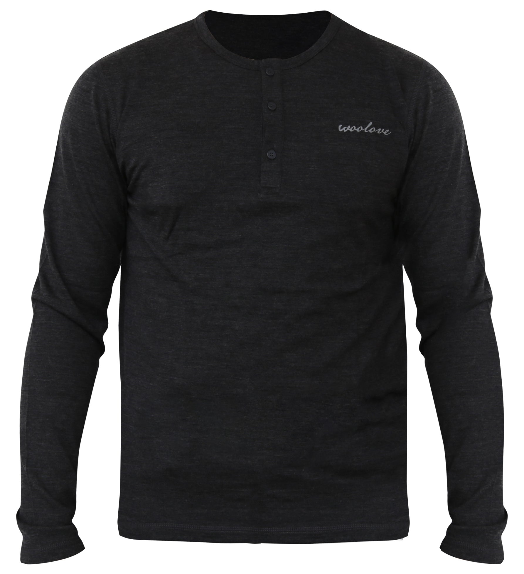 Men's 100% Merino Wool Long Sleeve Henley 190 GSM - Velora Luxury Fashion
