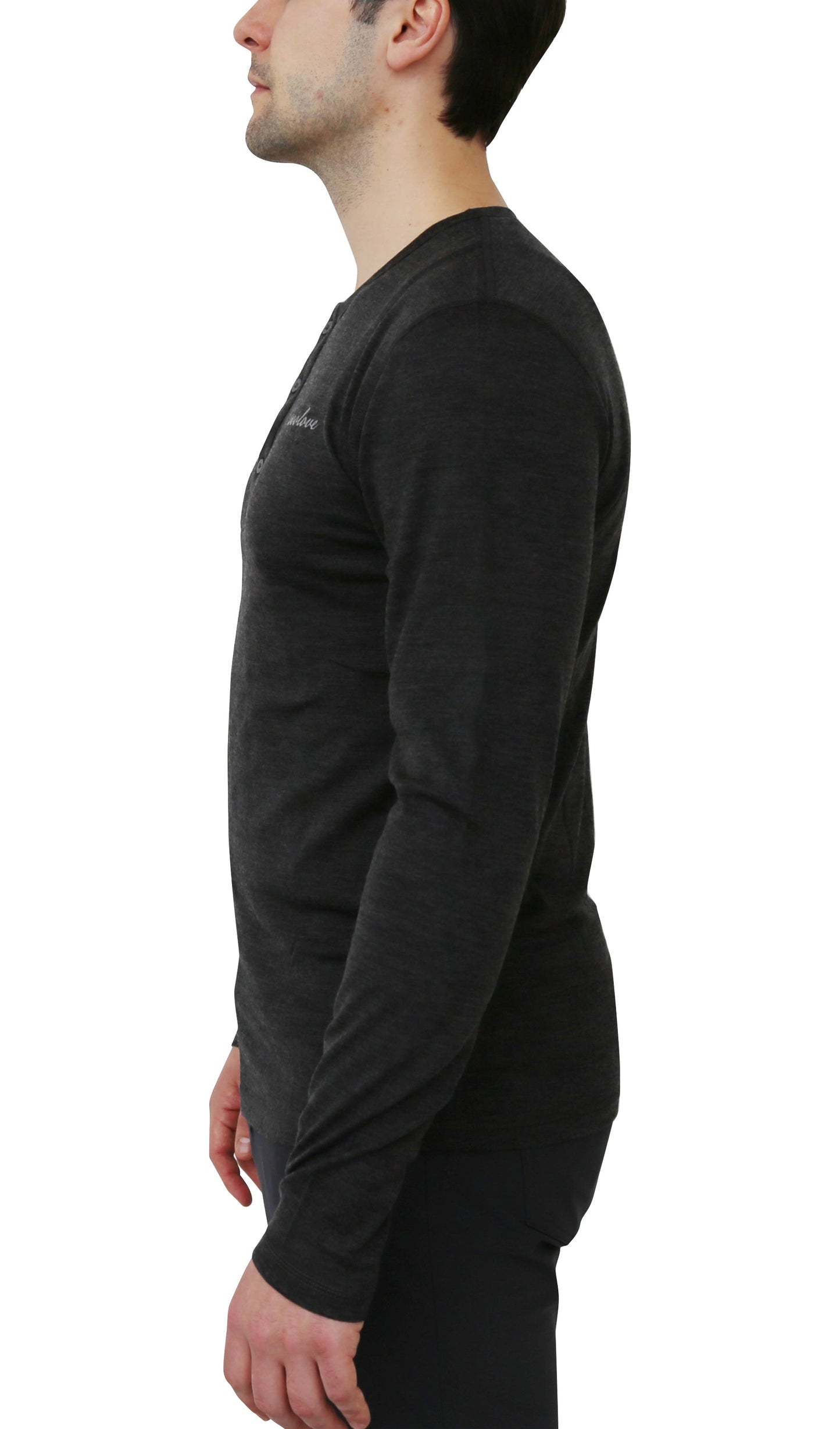 Men's 100% Merino Wool Long Sleeve Henley 190 GSM - Velora Luxury Fashion