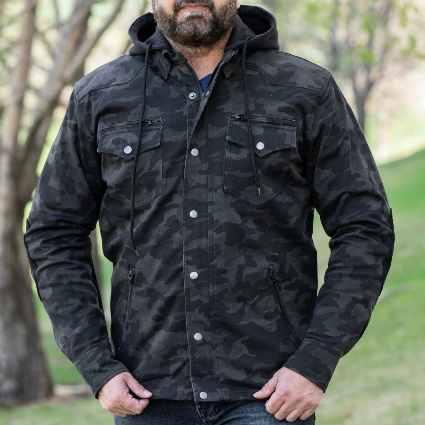 Men's Armored Biker Shirt with Extra Protection - Velora Luxury Fashion