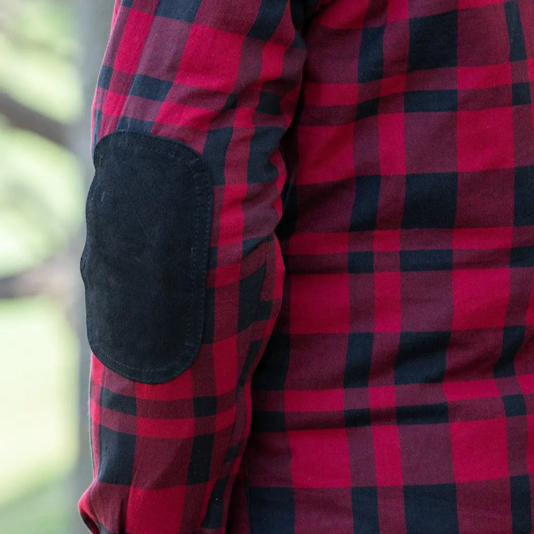 Men's Armored Flannel Biker Shirt with Extra Protection - Velora Luxury Fashion