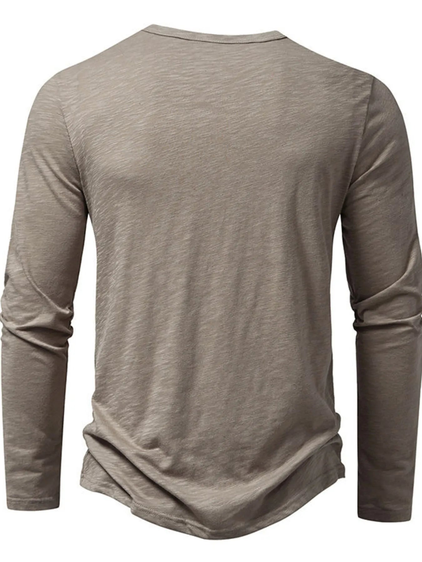 Men's Button Detail Long Sleeve T-Shirt - Velora Luxury Fashion