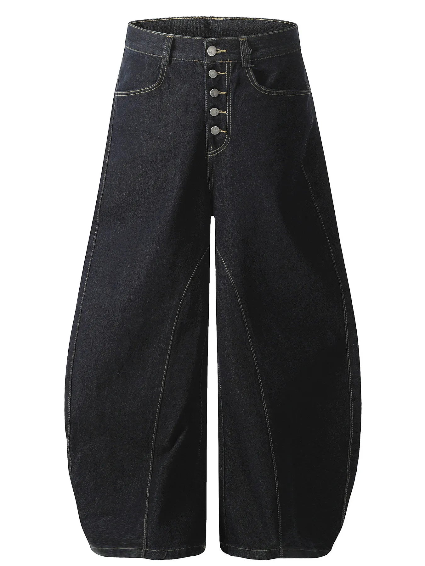 Men's Button Fly High Waist Curved Jeans - Velora