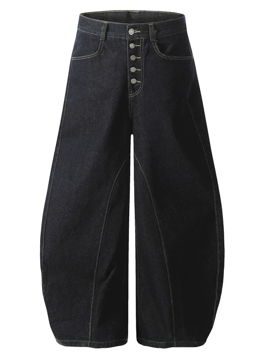 Men's Button Fly High Waist Curved Jeans - Velora