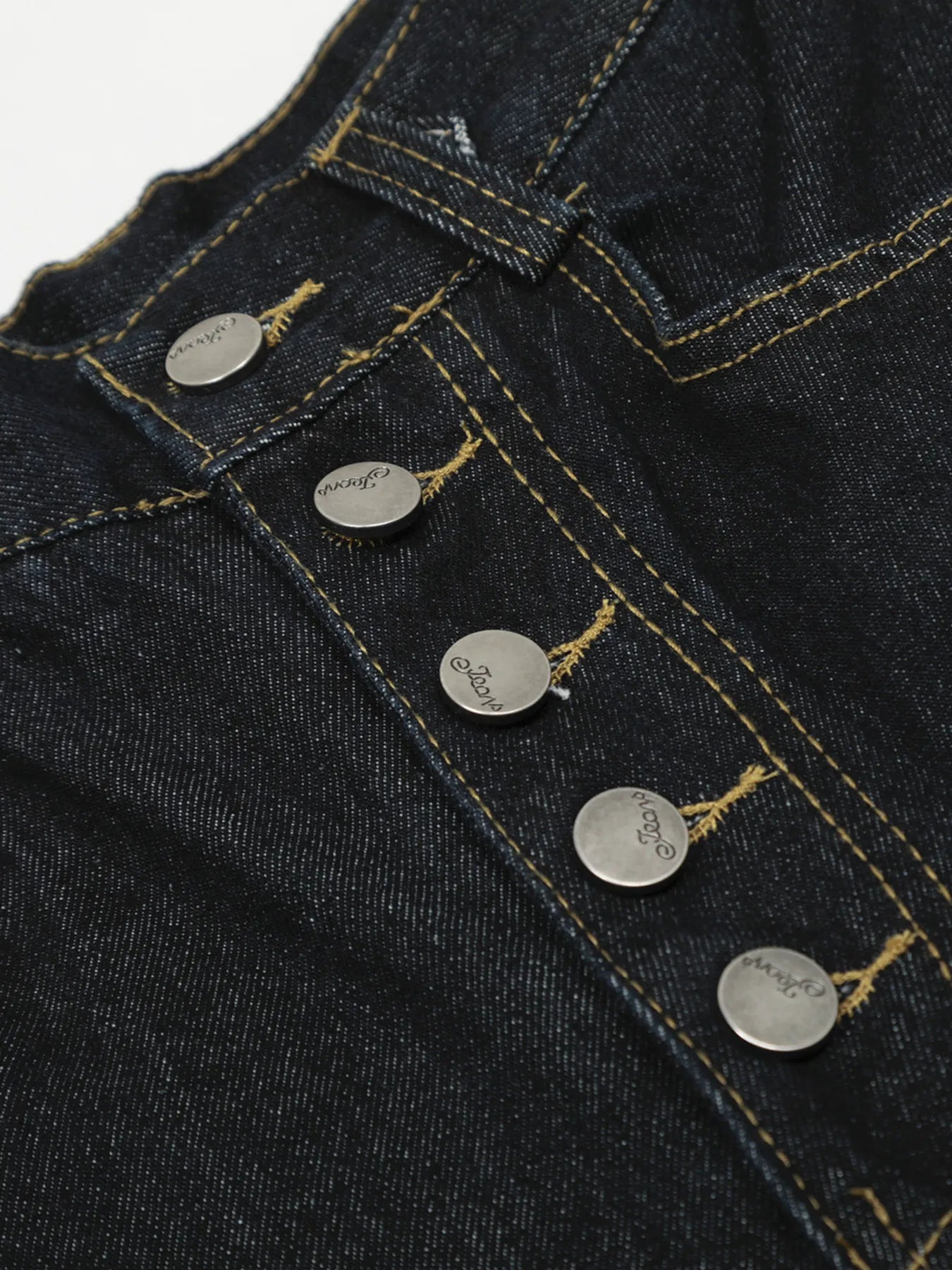 Men's Button Fly High Waist Curved Jeans - Velora