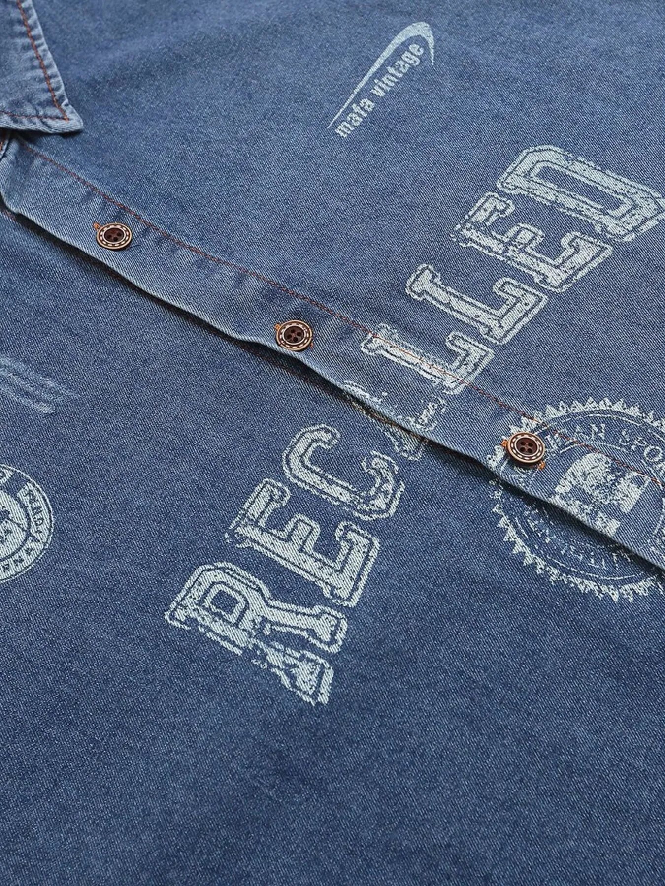 Men's Button Up Short Sleeve Denim Shirt - Velora Luxury Fashion