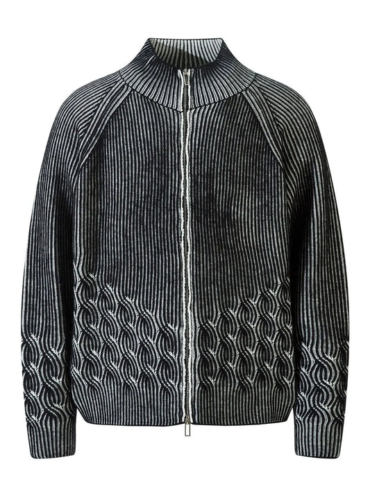 Men's Cable-Knit Zip-Up Cardigan - Velora