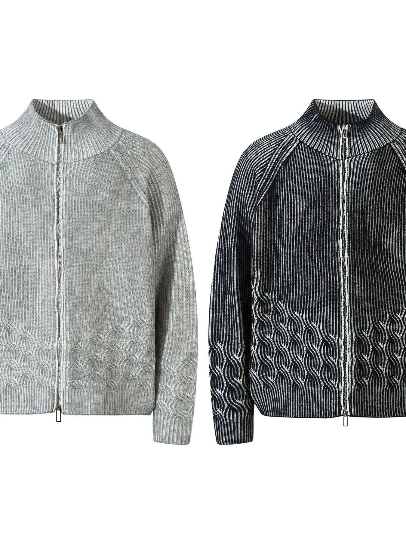 Men's Cable-Knit Zip-Up Cardigan - Velora