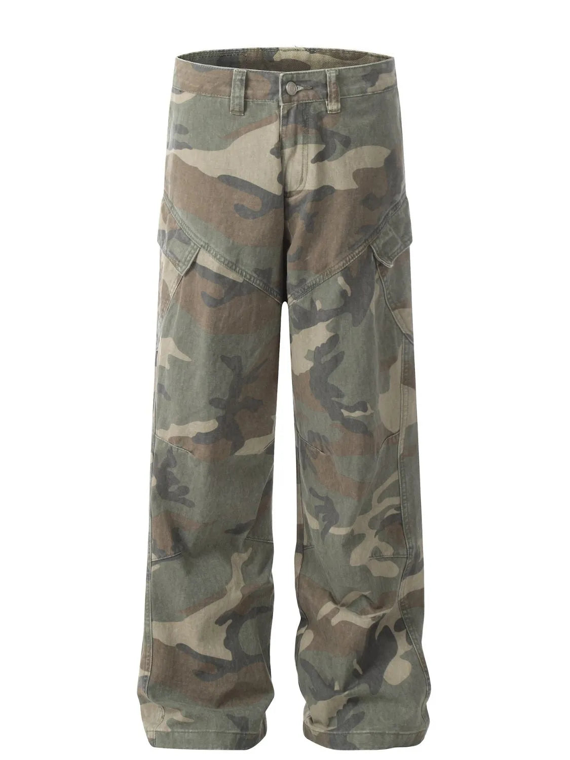 Men's Camouflage Wide Leg Jeans - Velora Luxury Fashion