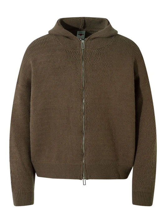 Men's Casual Hooded Zip-Up Knit Cardigan - Velora