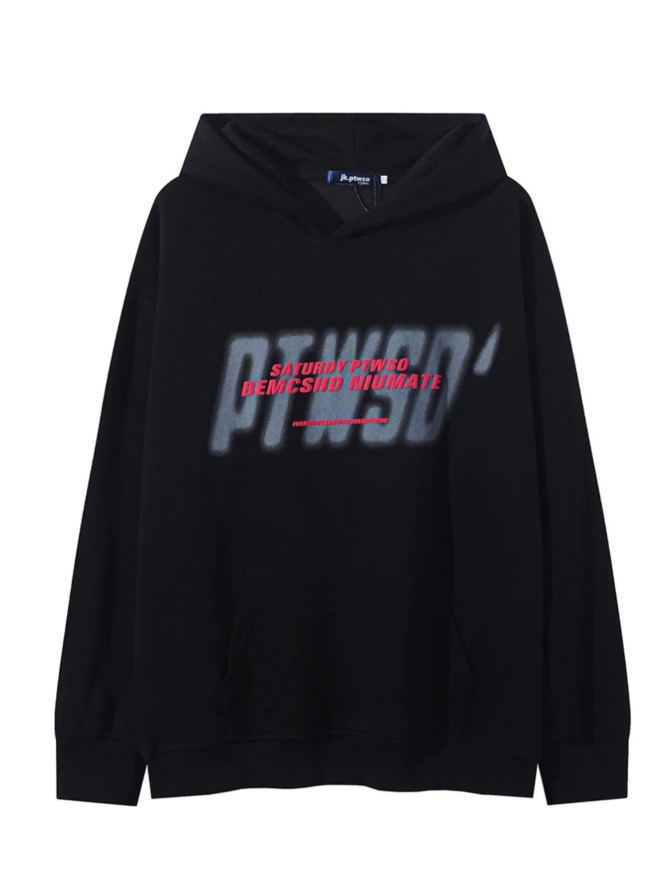 Men's Casual Letter Graphic Kangaroo Pocket Hoodie - Velora