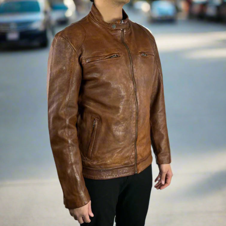 Men's Classic Sheep Leather Jacket - Velora Luxury Fashion