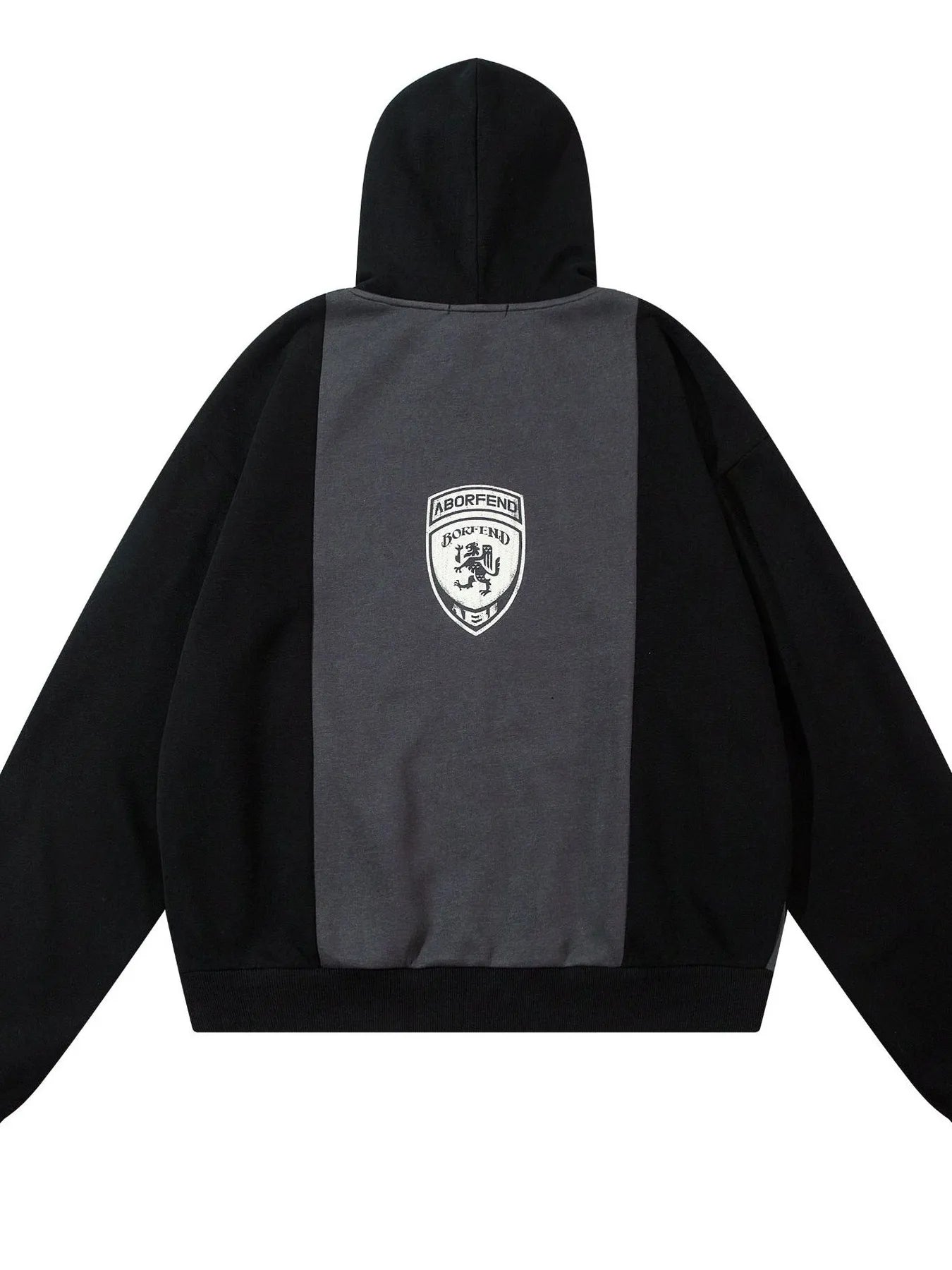 Men's Color Block Letter Graphic Zip-Up Hoodie - Velora Luxury Fashion