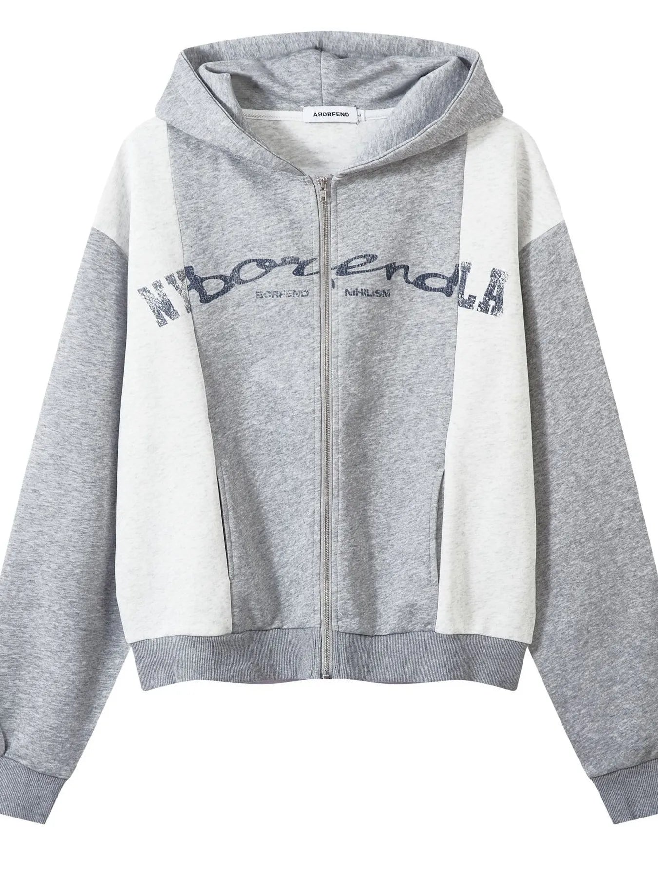 Men's Color Block Letter Graphic Zip-Up Hoodie - Velora Luxury Fashion