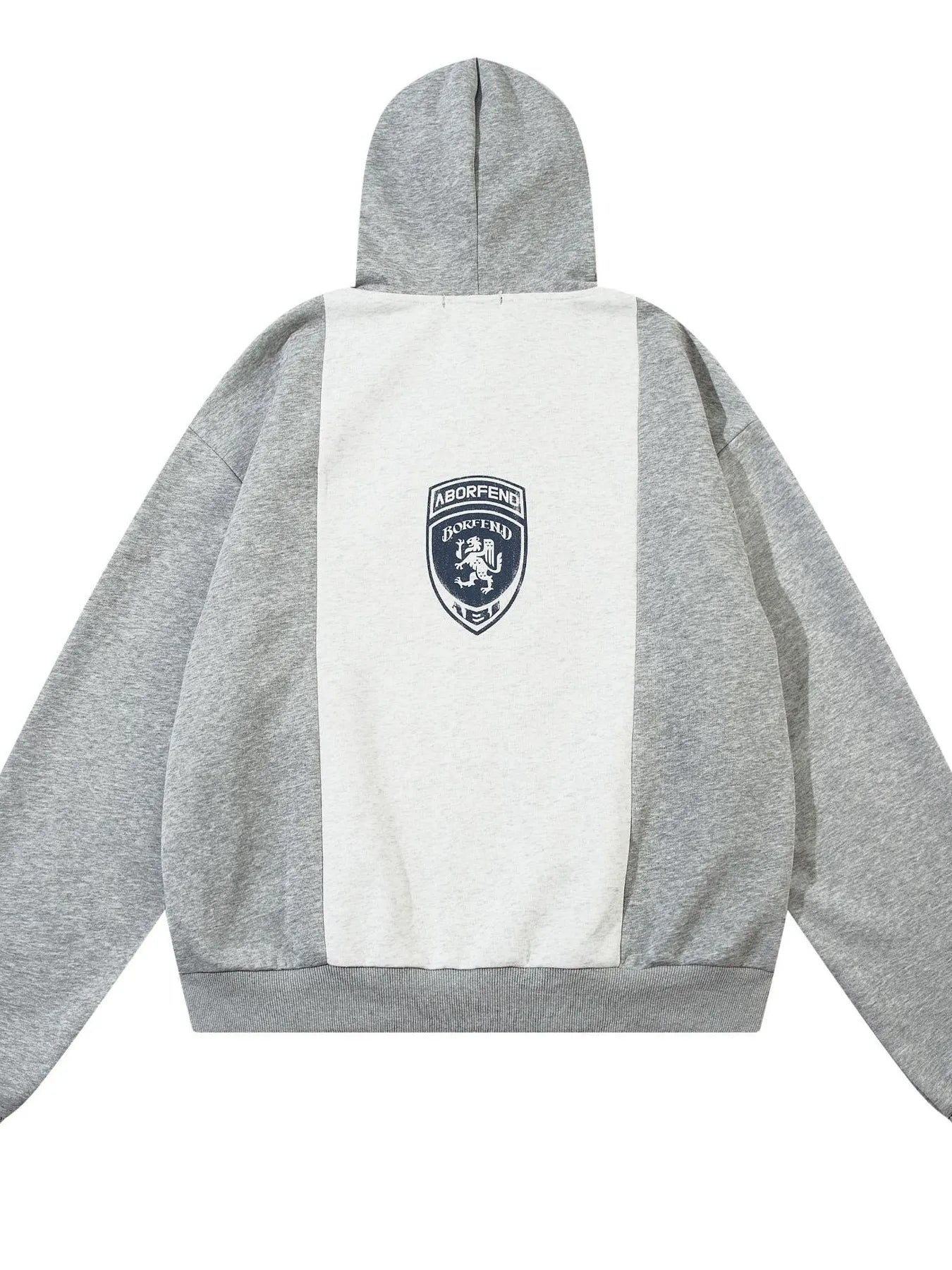 Men's Color Block Letter Graphic Zip-Up Hoodie - Velora Luxury Fashion