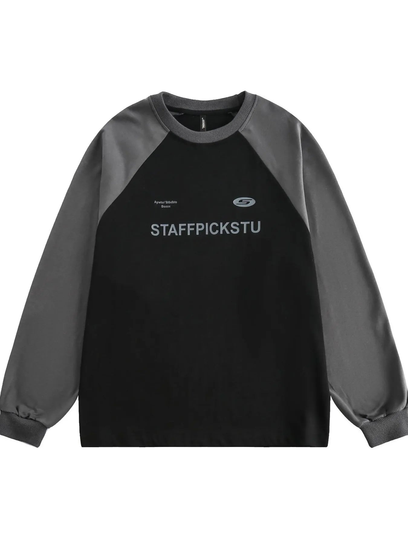 Men's Color Block Raglan Sleeve Letter Graphic Sweatshirt - Velora