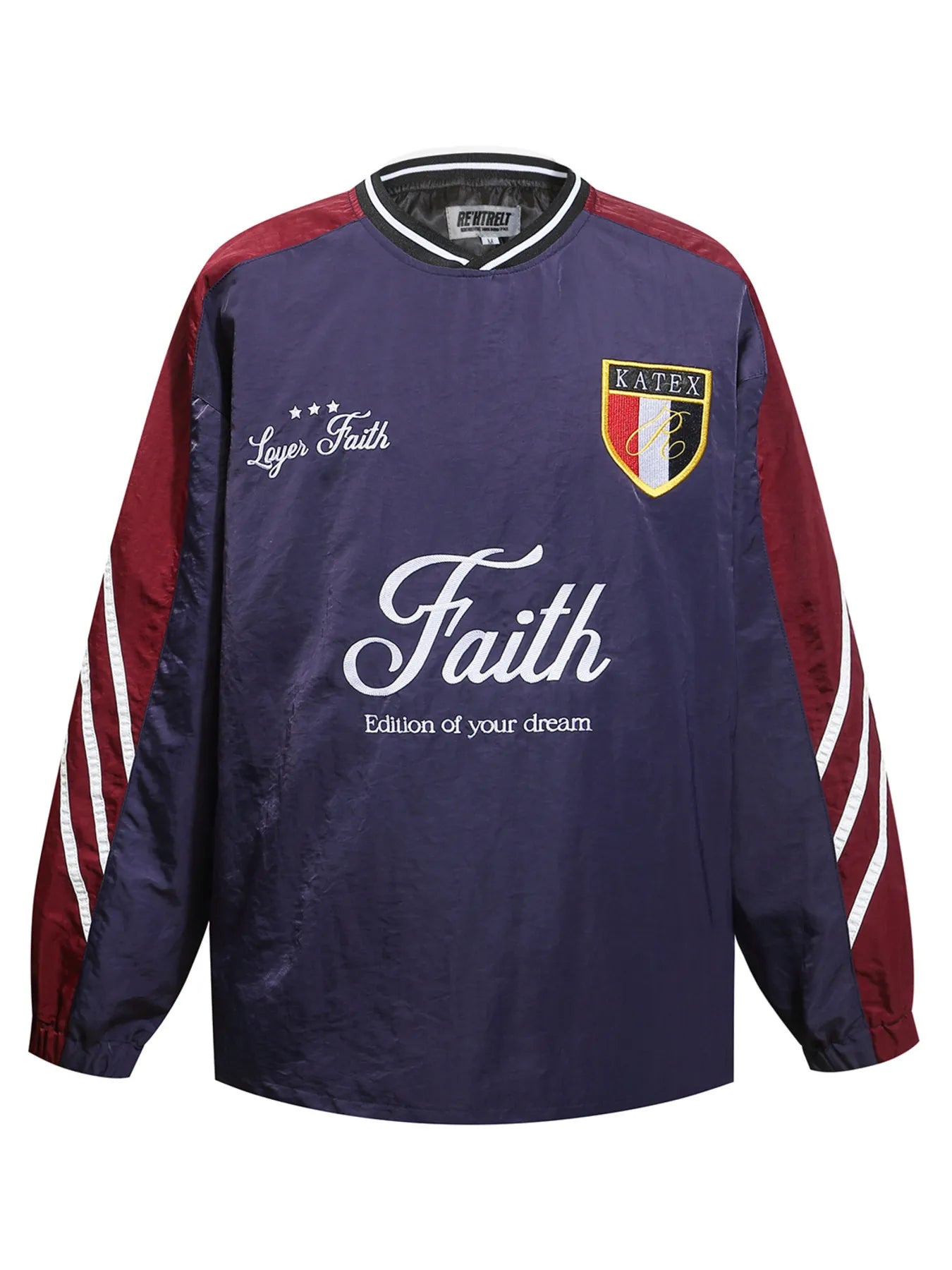 Men's Contrast Pullover Windbreaker with Embroidered Deatil - Velora Luxury Fashion