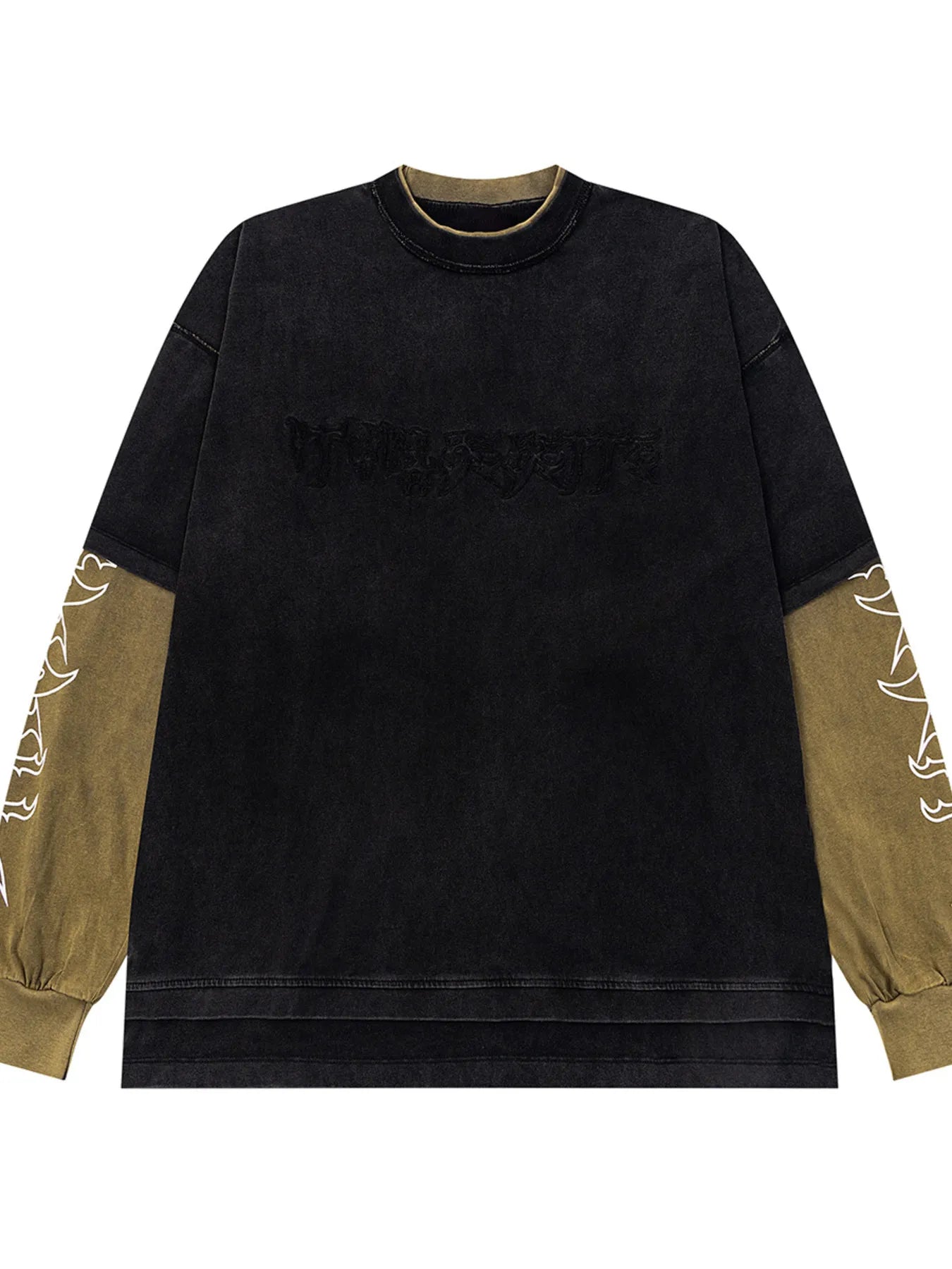 Men's Contrast Sleeve Round Neck Sweatshirt - Velora Luxury Fashion