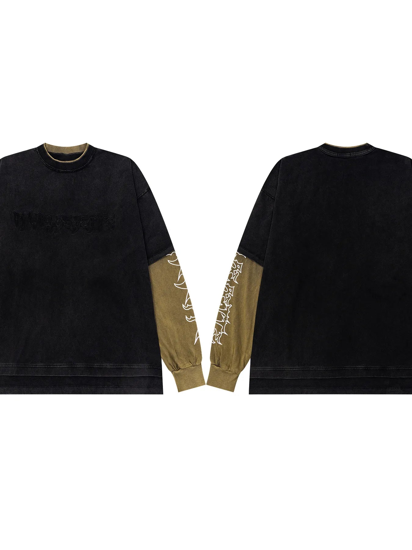 Men's Contrast Sleeve Round Neck Sweatshirt - Velora Luxury Fashion