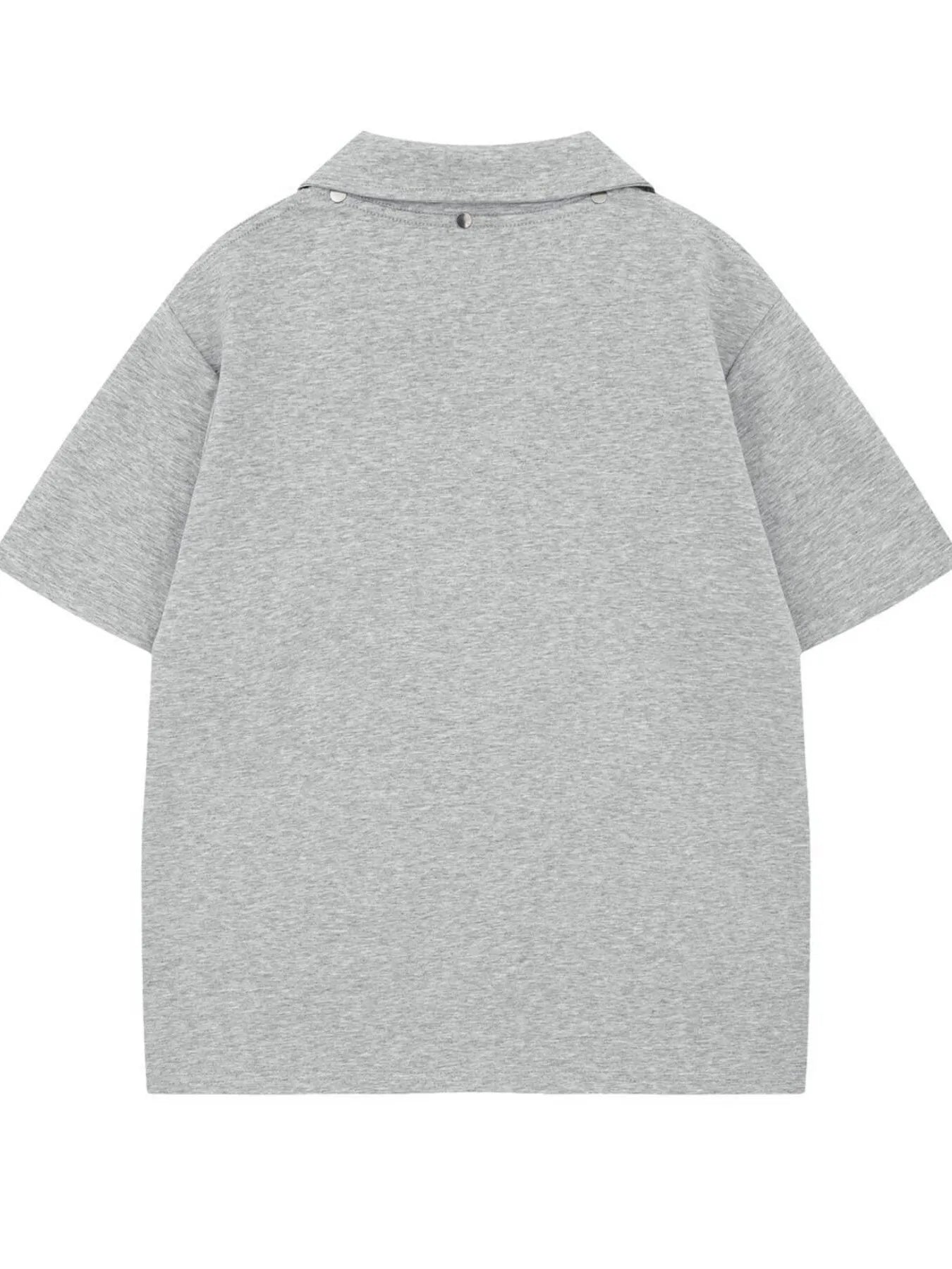 Men's Detachable Collar Short Sleeve Top - Velora Luxury Fashion