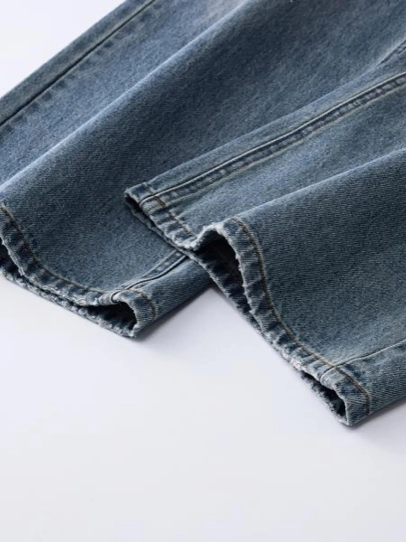 Men's Distressed Button Fly Wide Leg Jeans - Velora Luxury Fashion