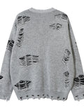 Men's Distressed Chain Detail Oversized Sweater - Velora Luxury Fashion