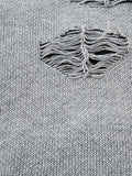 Men's Distressed Chain Detail Oversized Sweater - Velora Luxury Fashion