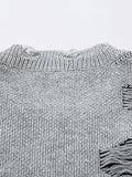 Men's Distressed Chain Detail Oversized Sweater - Velora Luxury Fashion