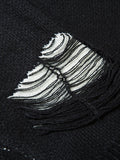 Men's Distressed Chain Detail Oversized Sweater - Velora Luxury Fashion