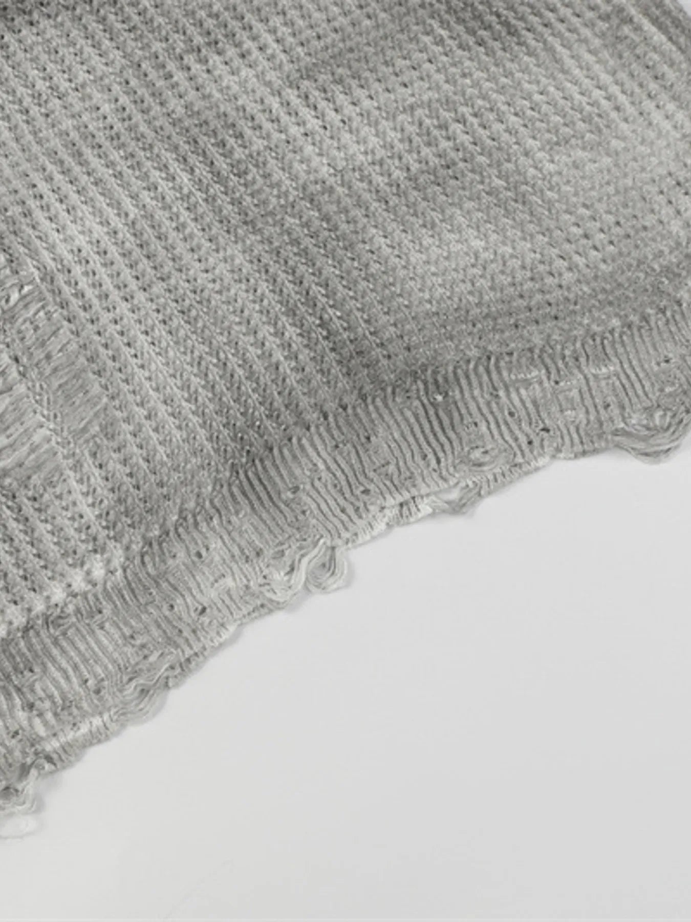 Men's Distressed Knit Vest with Frayed Edges - Velora Luxury Fashion