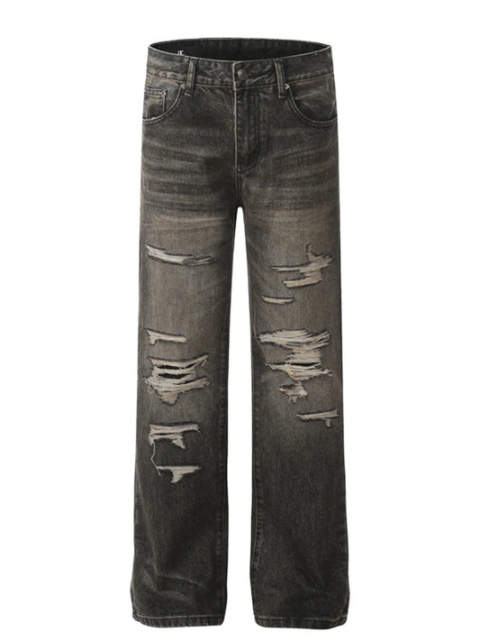 Men's Distressed Loose Fit Jeans - Velora Luxury Fashion