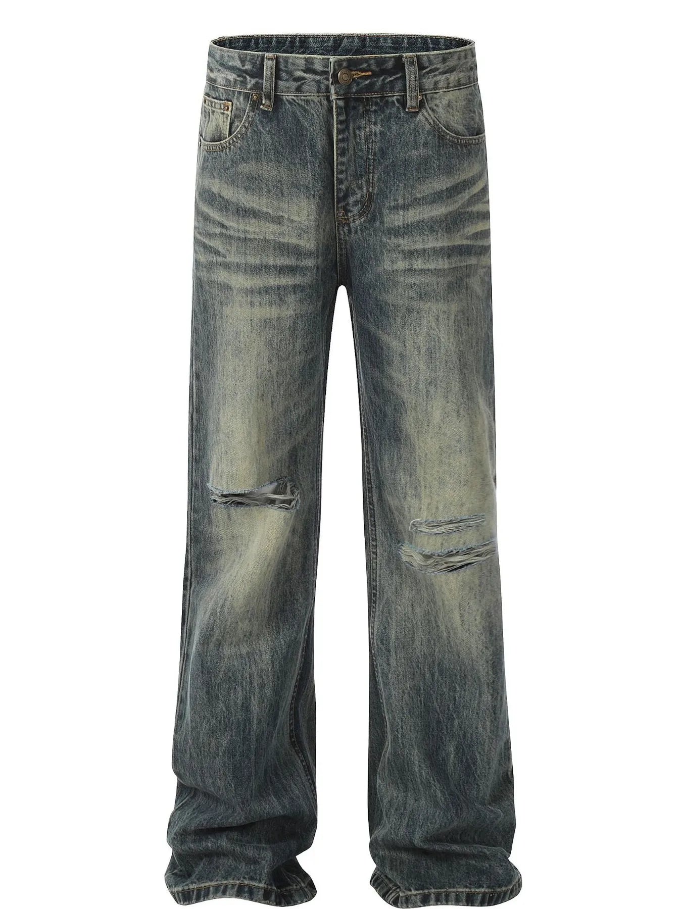 Men's Distressed Loose Fit Jeans - Velora Luxury Fashion