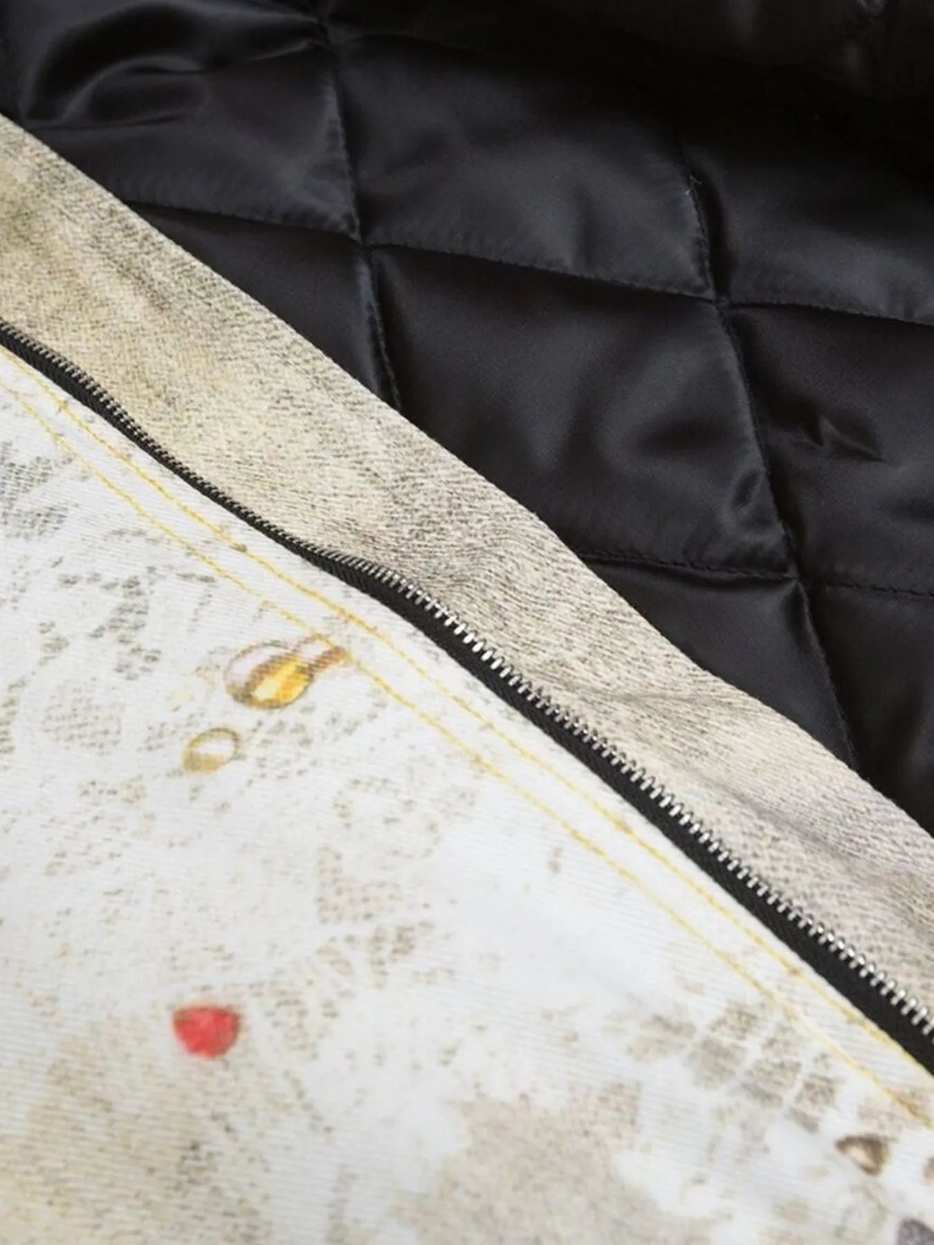 Men's Distressed Paint Splatter Zip Up Jacket - Velora