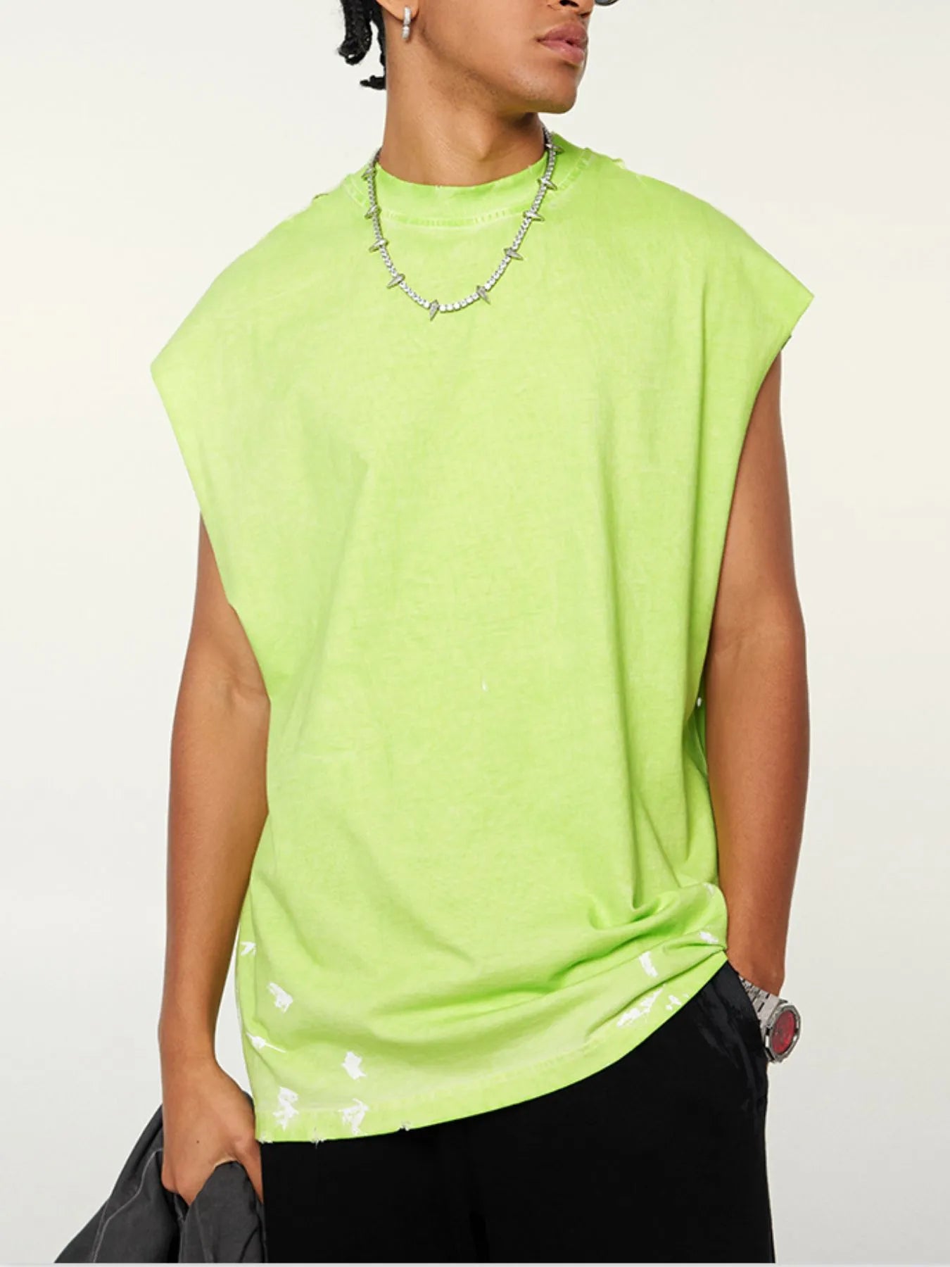 Men's Distressed Round Neck Tank - Velora Luxury Fashion